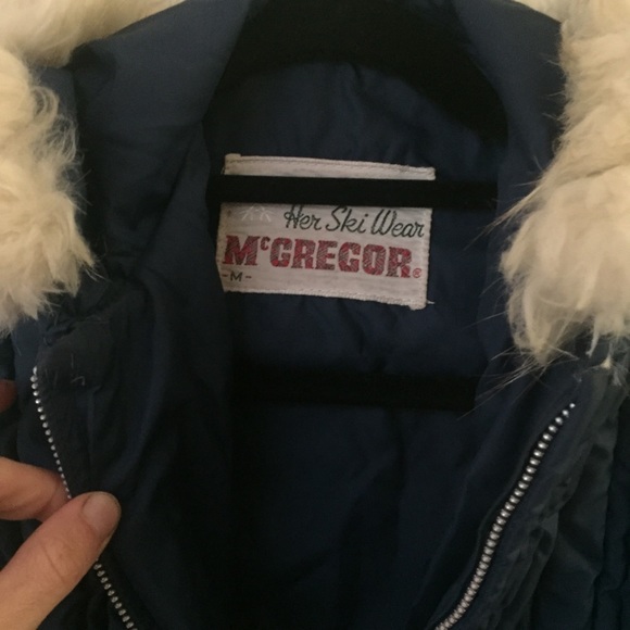 Vintage Snow Jacket Navy Fur Collar - Picture 2 of 6